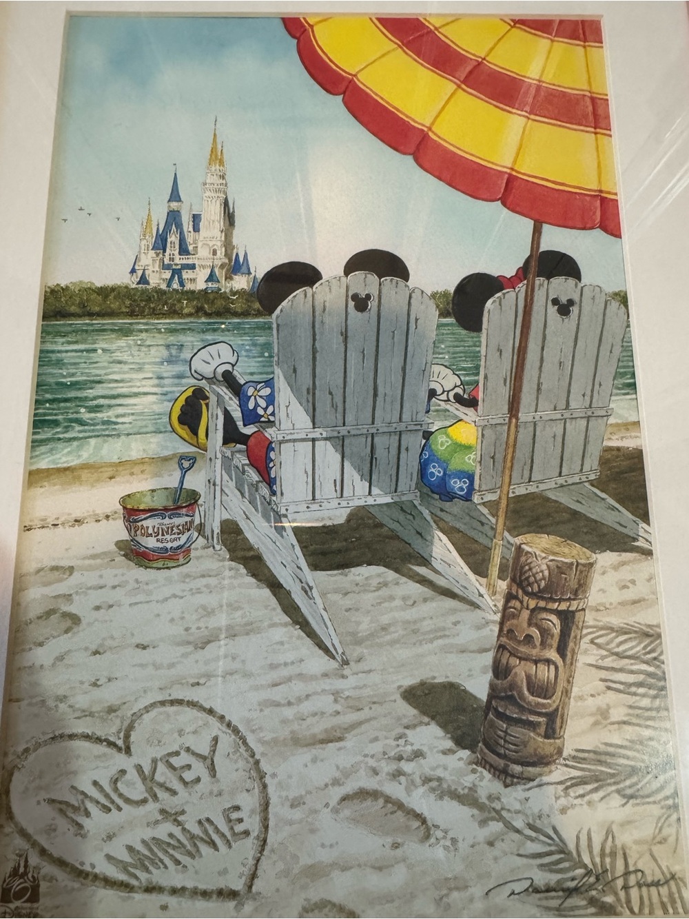 "Wish You Were Here” David E Doss Art Of Disney Magic Kingdom Polynesian Framed